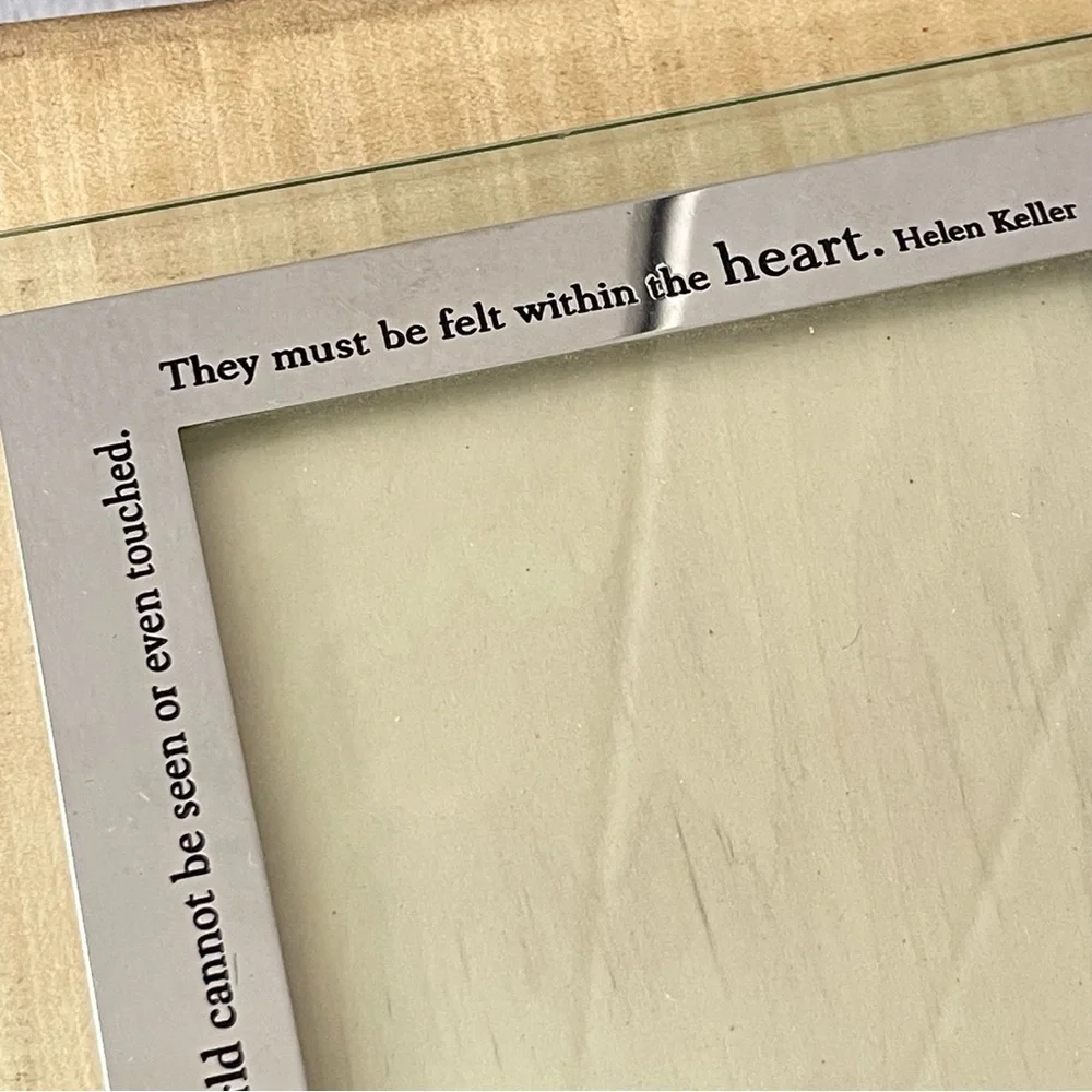 $5 SALE Helen Keller Quote Inspirational Glass Metal Photo Frame Home Accent